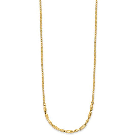 14K Diamond-Cut Link Fashion Necklace