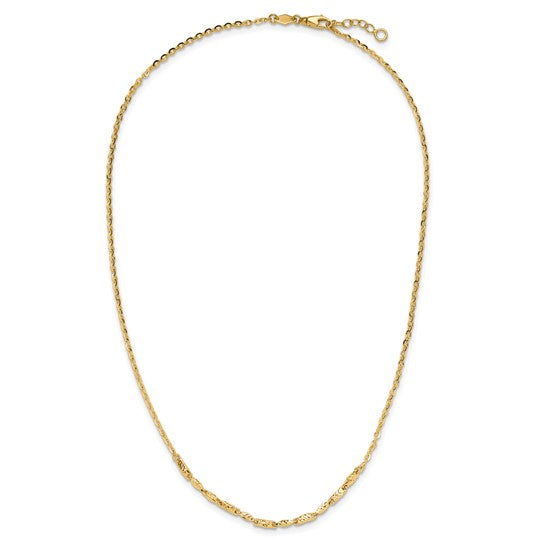 14K Diamond-Cut Link Fashion Necklace