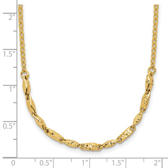 14K Diamond-Cut Link Fashion Necklace