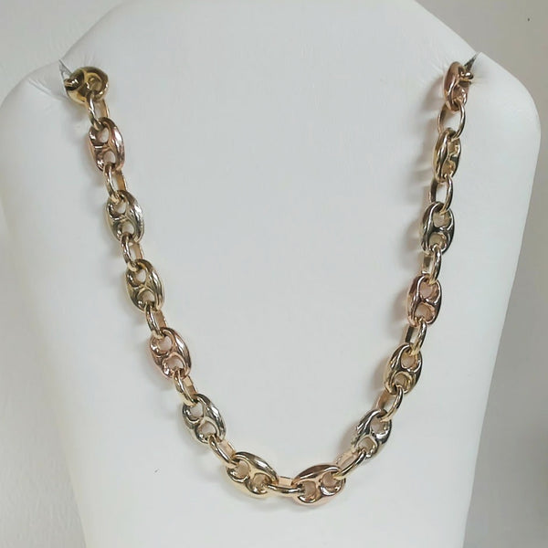 24" 14K Tri-Color Puffy Gucci-Link Chain