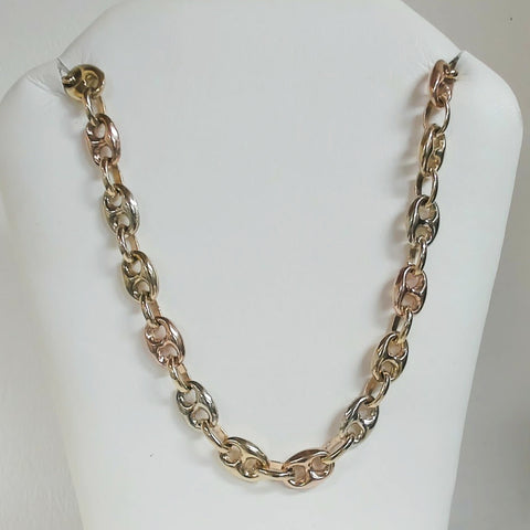24" 14K Tri-Color Puffy Gucci-Link Chain