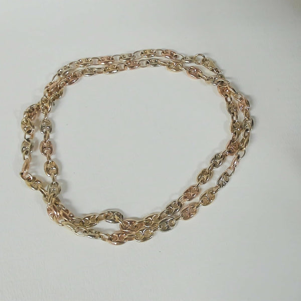 24" 14K Tri-Color Puffy Gucci-Link Chain