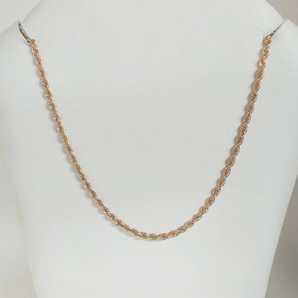 20" 14K 1.5mm Diamond-Cut Rope