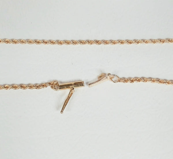 20" 14K 1.5mm Diamond-Cut Rope