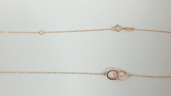 18"14K Double Ring Necklace