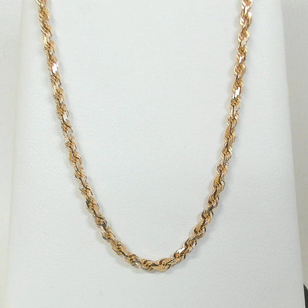 18" 14K Diamond-Cut Rope Chain