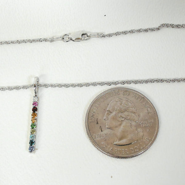 18" 14K Rainbow Bar Necklace