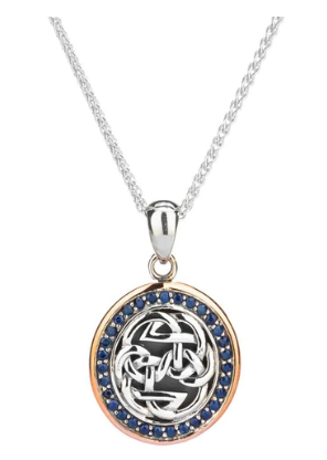 Sterling & 10k Rose Sapphire Path of Life Lewis Knot Pendant