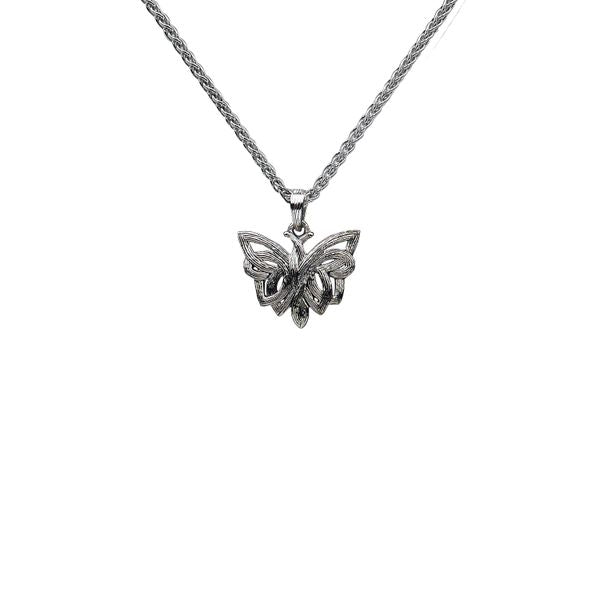 Sterling Silver / Rhodium Butterfly Pendant