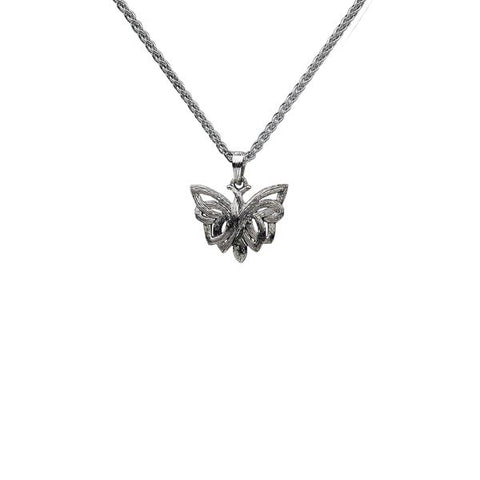 Sterling Silver / Rhodium Butterfly Pendant