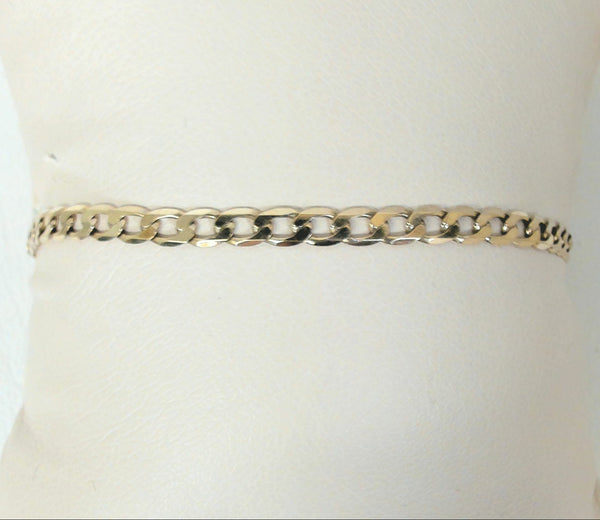 9" 10K 3.5MM Wide Curb Bracelet