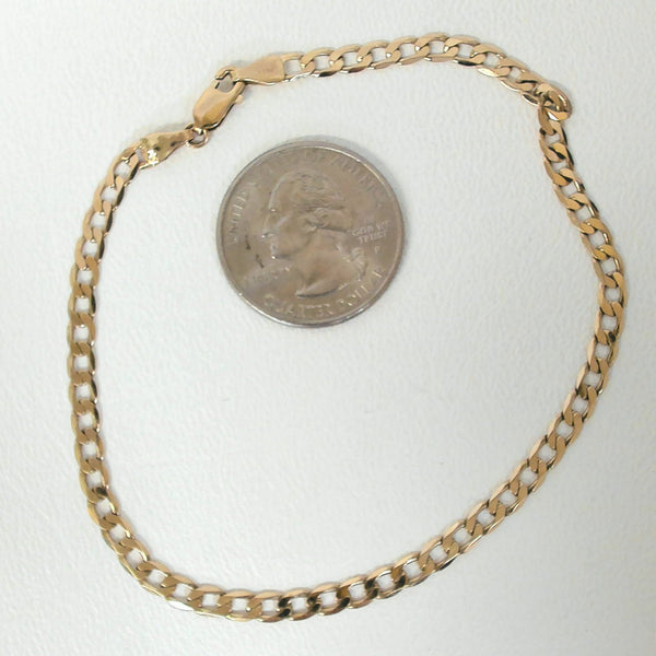 9" 10K 3.5MM Wide Curb Bracelet