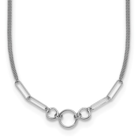 Sterling Silver Two-Strand Paperclip Necklace