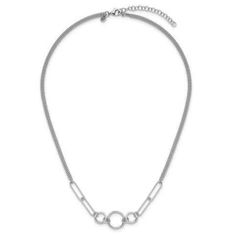 Sterling Silver Two-Strand Paperclip Necklace
