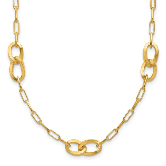 Sterling Silver/Gold-Plated Open Link Necklace