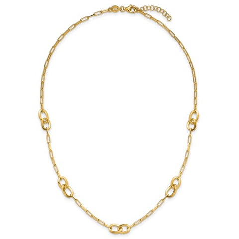 Sterling Silver/Gold-Plated Open Link Necklace