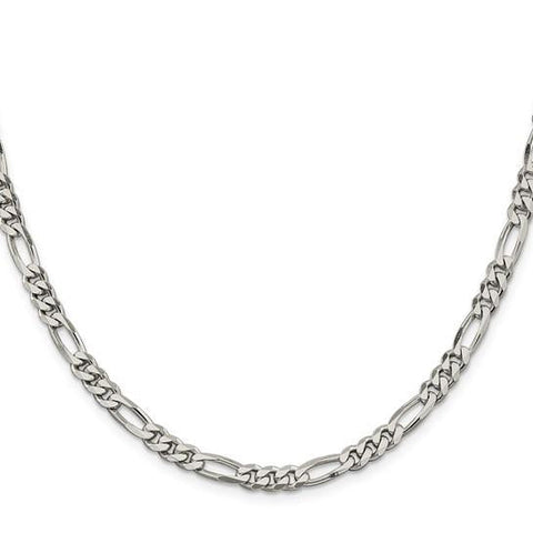 22" Sterling Silver 3.5mm Figaro Chain