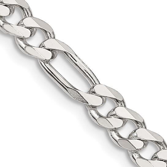 22" Sterling Silver 5.5mm Figaro Chain