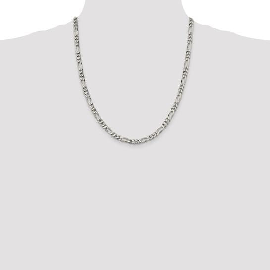 22" Sterling Silver 5.5mm Figaro Chain