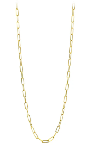 18" Stellari Gold 3.5mm Diamond-Cut Paperclip Necklace