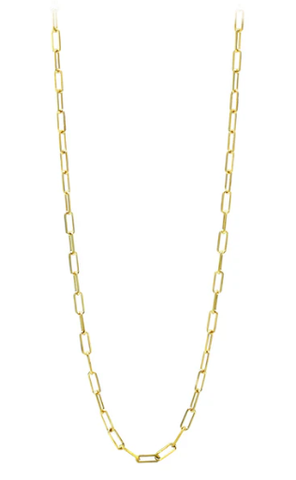 18" Stellari Gold 3.5mm Diamond-Cut Paperclip Necklace