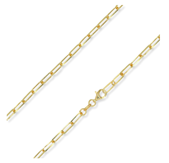 18" Stellari Gold 3.5mm Diamond-Cut Paperclip Necklace