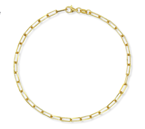 18" Stellari Gold 3.5mm Diamond-Cut Paperclip Necklace