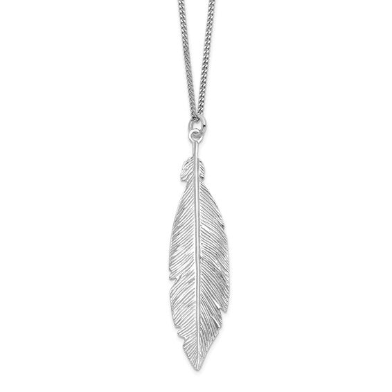 Sterling Silver Leaf Pendant Necklace