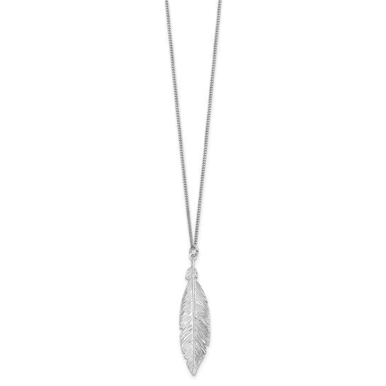 Sterling Silver Leaf Pendant Necklace