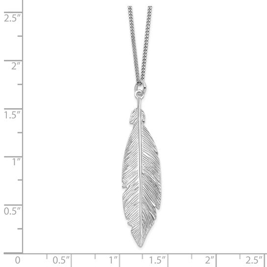 Sterling Silver Leaf Pendant Necklace