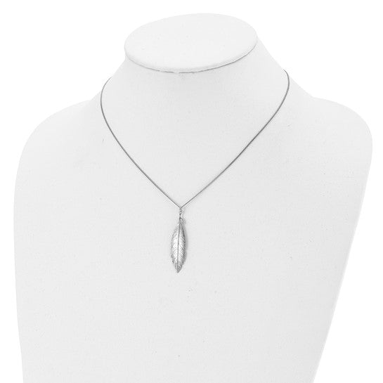 Sterling Silver Leaf Pendant Necklace