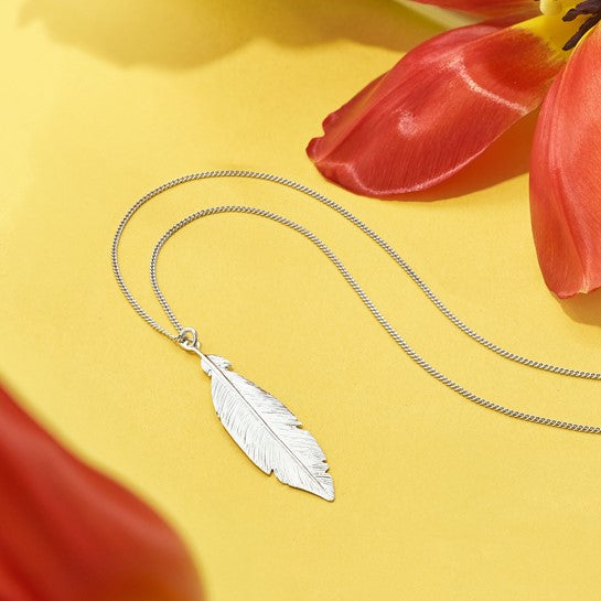 Sterling Silver Leaf Pendant Necklace