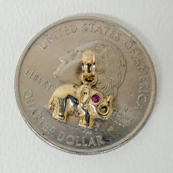 10K Mini Elephant Charm