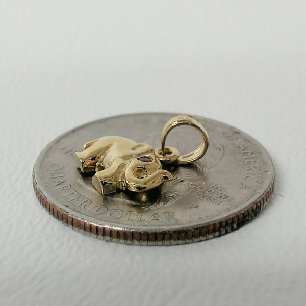 10K Mini Elephant Charm