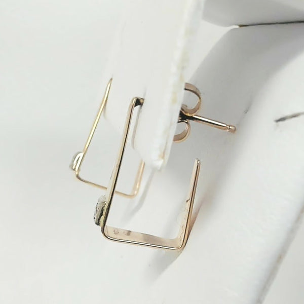 14K Single-Cut Diamond  Post Earrings