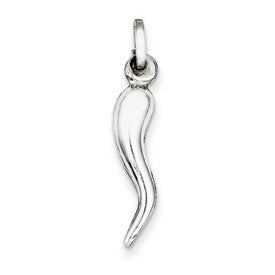 Sterling Polished Italian Horn Charm