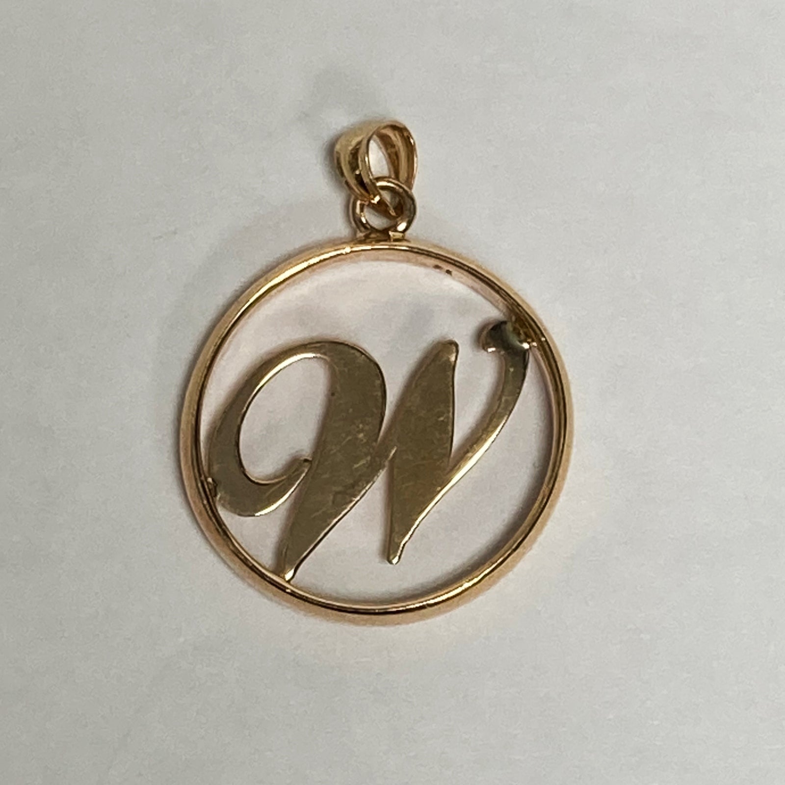 14k "W" Charm