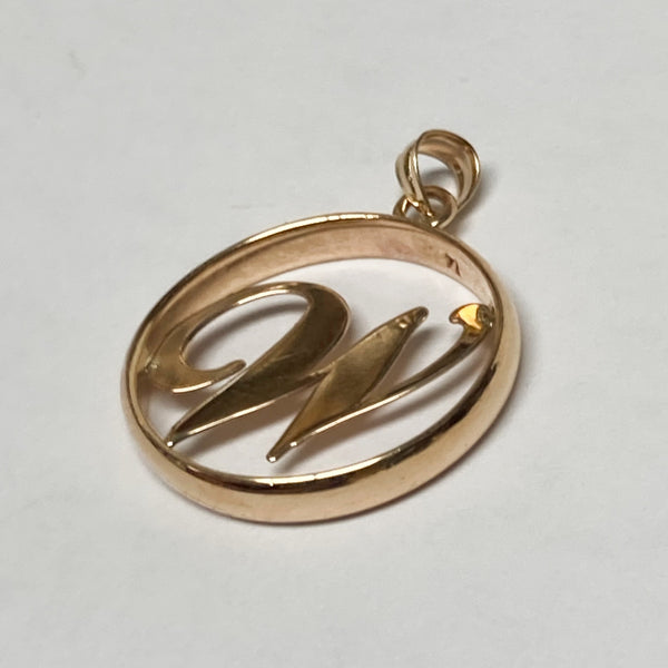 14k "W" Charm