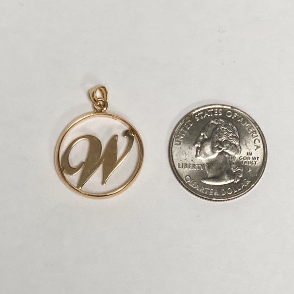 14k "W" Charm