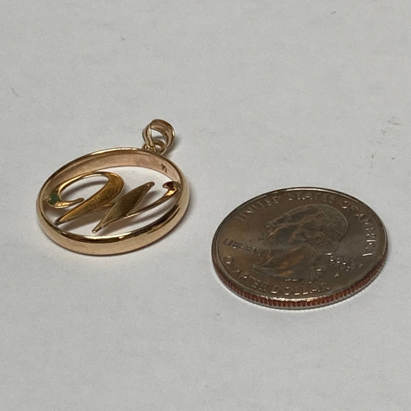 14k "W" Charm