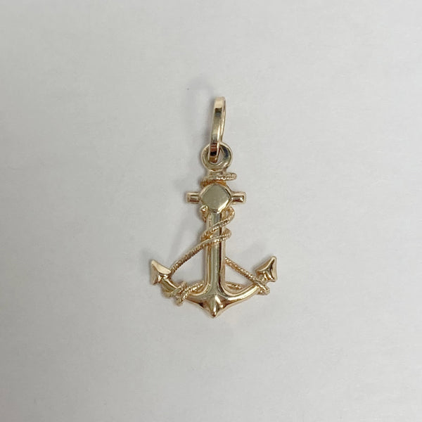 14k Anchor w/Rope Pendant