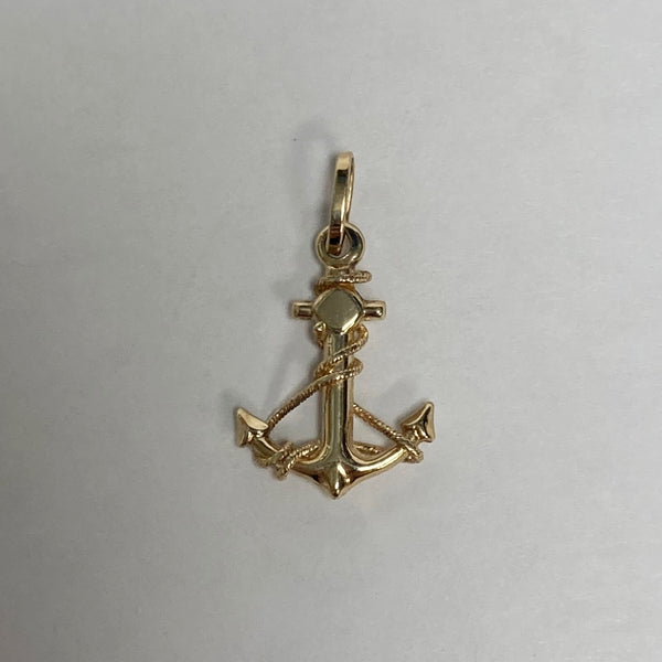 14k Anchor w/Rope Pendant