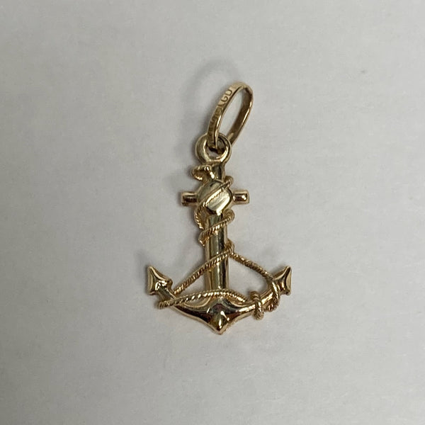 14k Anchor w/Rope Pendant