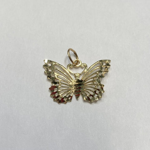 14k Diamond-Cut Butterfly Charm