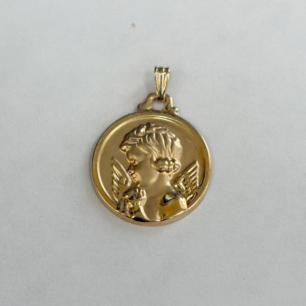 10k Angel Medal Charm