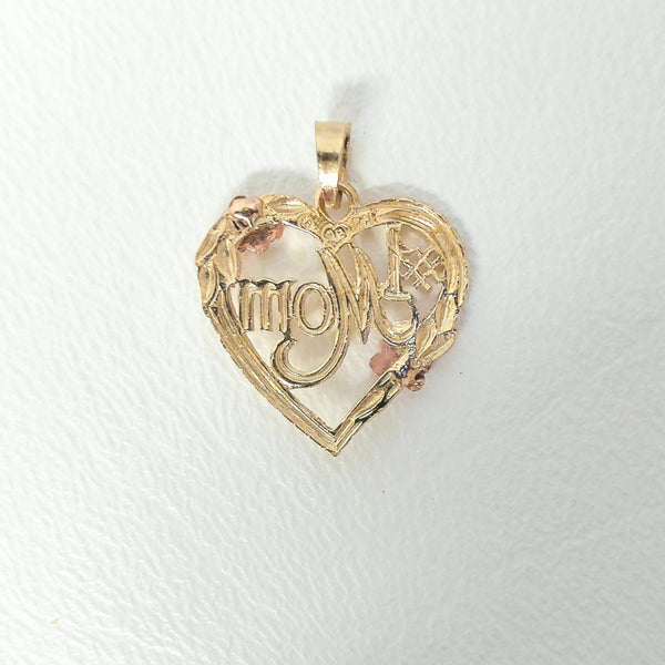 14K #1 Mom Heart Charm