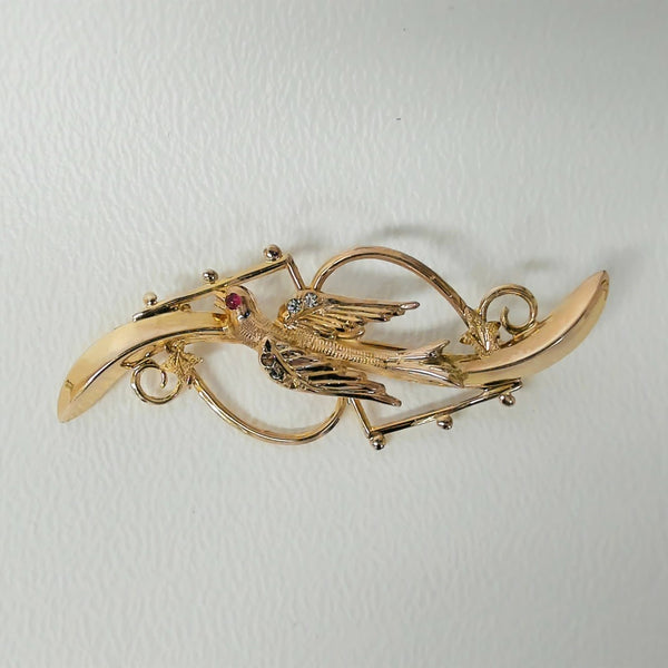 14K Bird Pin