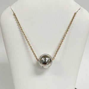 18" 14KTT Diamond Bead Fashion Necklace