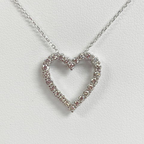 16" 14KWG 1/2TW Diamond Heart Necklace