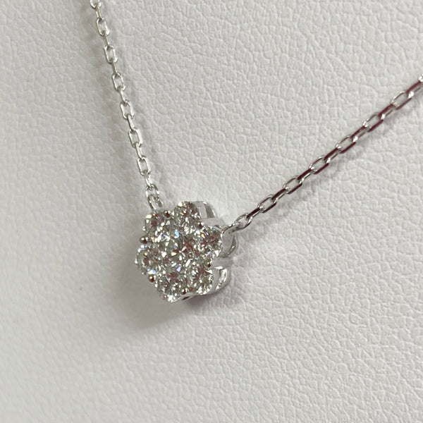 14KWG 1/2TW Diamond Cluster Necklace